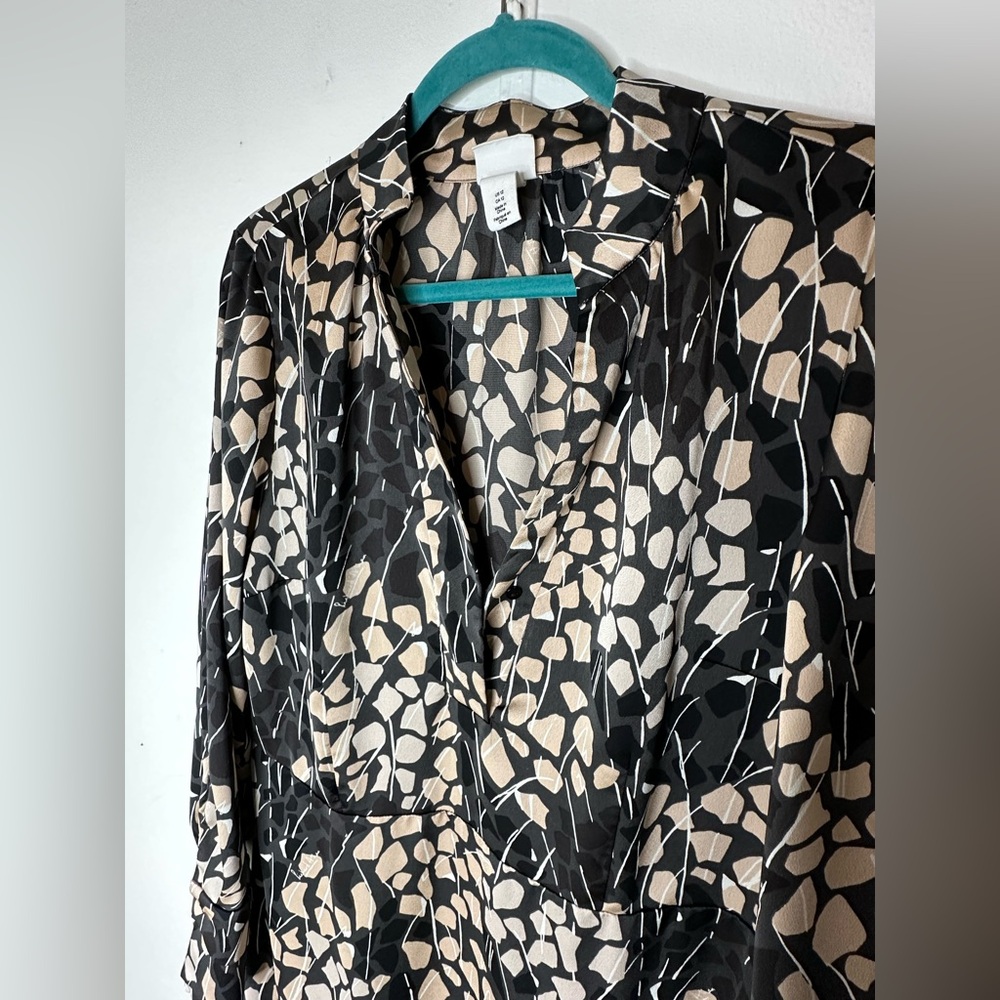 Richard Allen X H&M Long Sleeve Geometric Size 12 Midi Women’s Dress - Picture 4 of 8